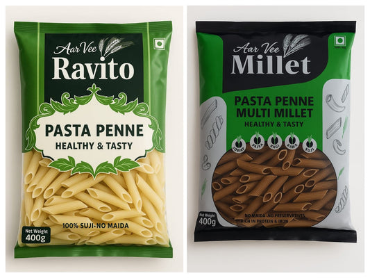 Aarvee Millet Penne Pasta & Ravito Pasta ( pack of 2, 800g)