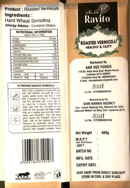 Aarvee Ravito Roasted Vermicelli 400g