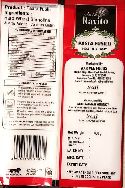 Aarvee Ravito Fusilli 400g